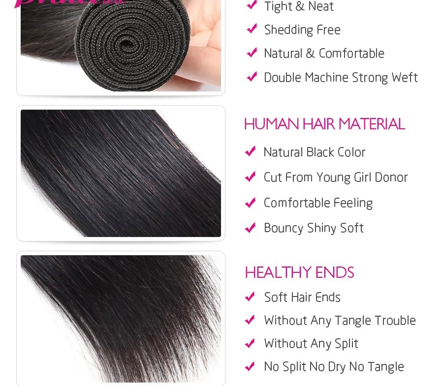 Brazilian hair bundles and closure